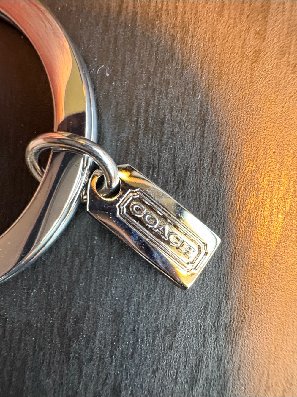 Coach Purple and Gray Heart Enamel Key Ring - Picture 3 of 4